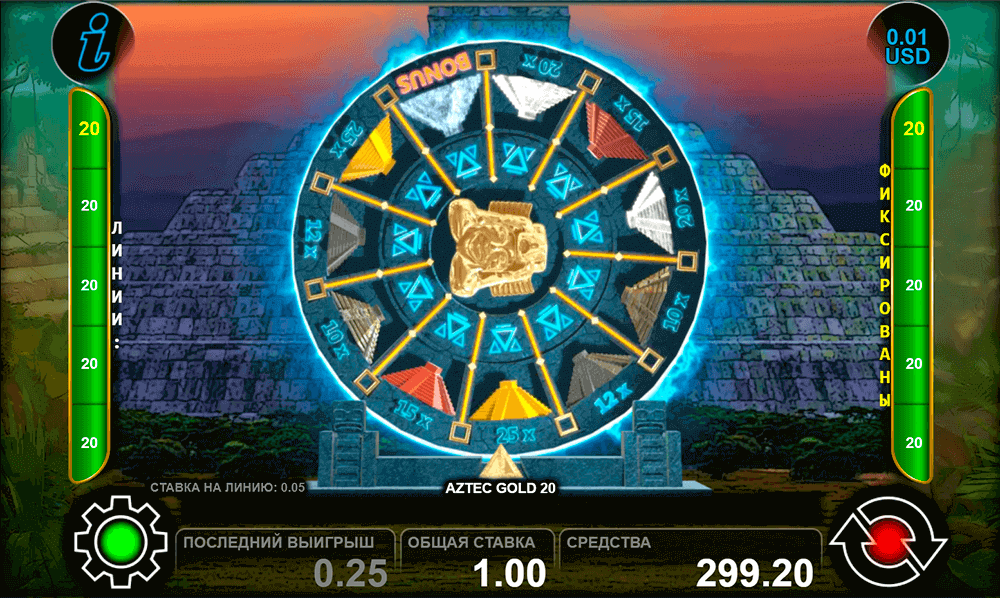 Бонусная игра в Aztec Gold